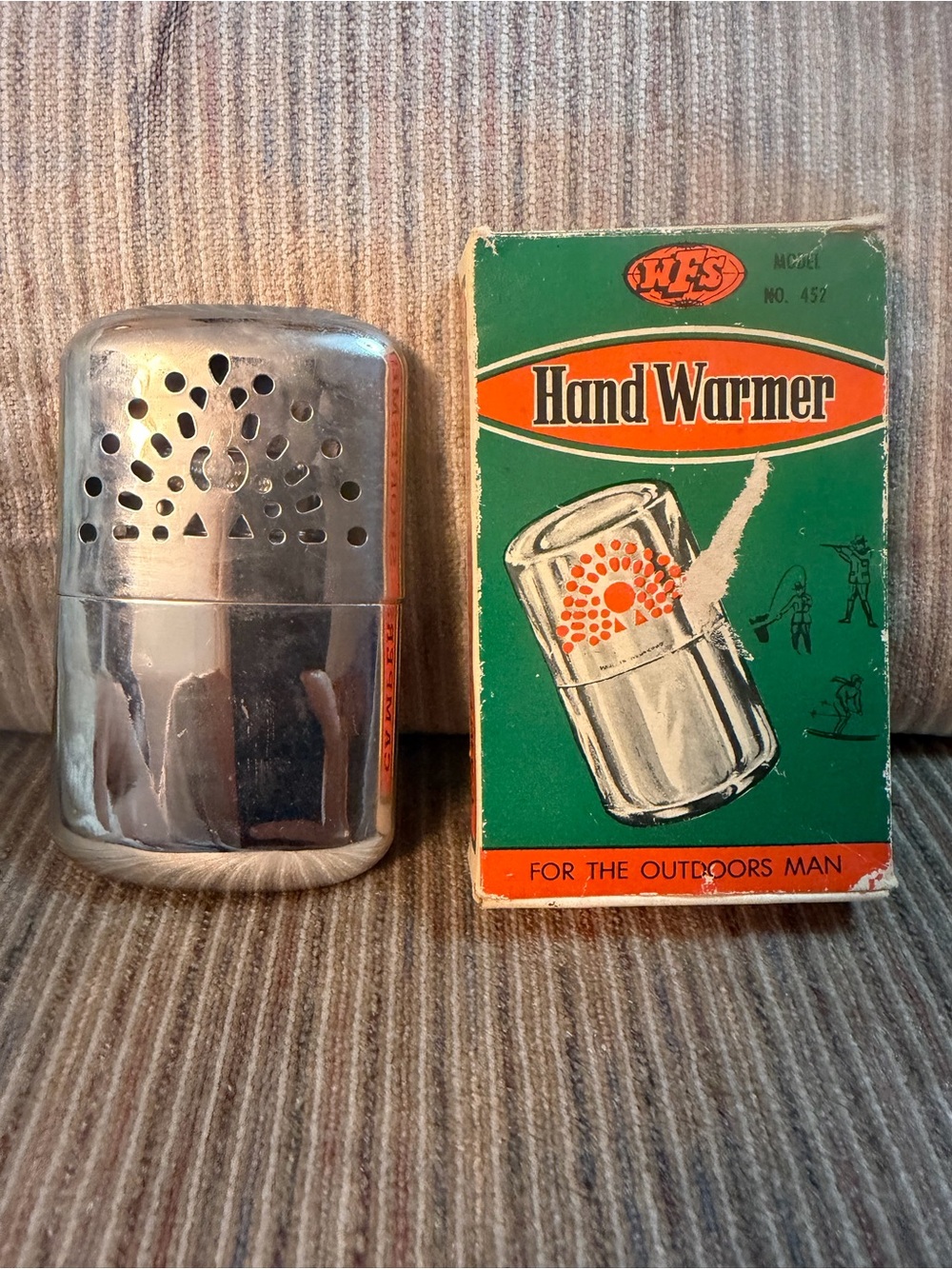 Vintage WFS Hand Warmer in Silver With Original Box